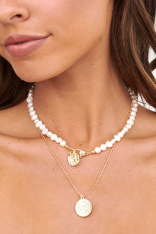 Multi-Strand Necklace Andy Pearl & Gold Chain