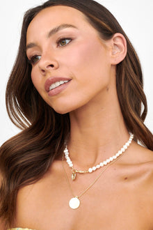 Multi-Strand Necklace Andy Pearl & Gold Chain
